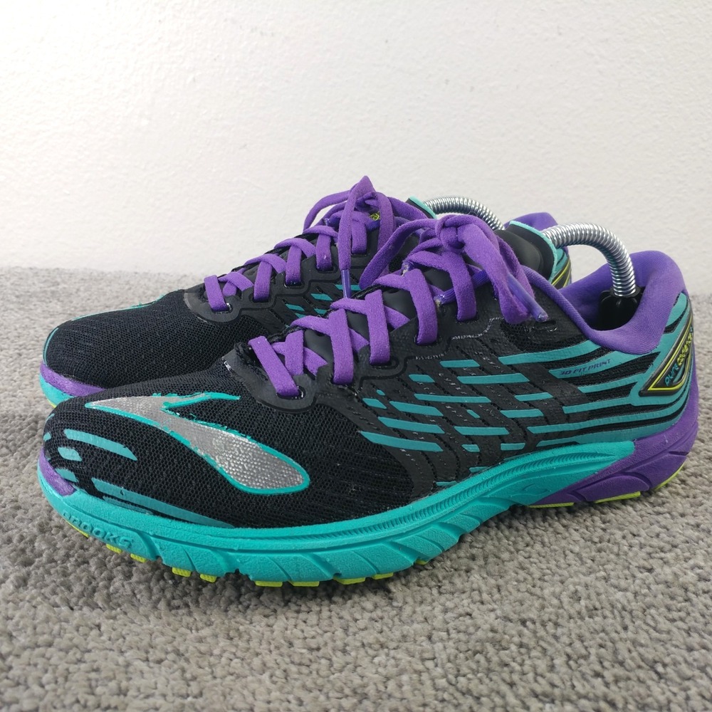 Brooks Pure Cadence 5 Womens Size 7.5 Running Shoes Black Purple 1202151B009